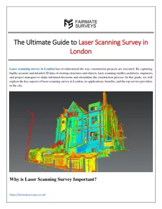 The Ultimate Guide to Laser Scanning Survey in London