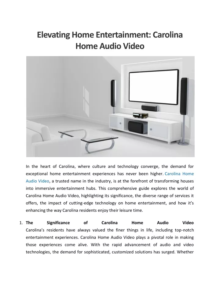 elevating home entertainment carolina home audio