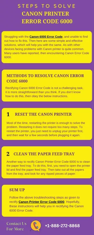 Steps to Solve Canon Printer Error 6000