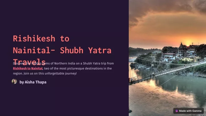rishikesh to nainital shubh yatra travels
