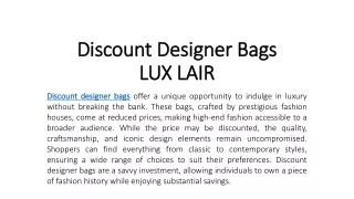 Discount Designer Bags