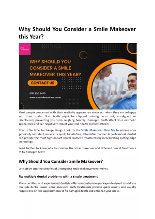 why should you consider a smile makeover this year
