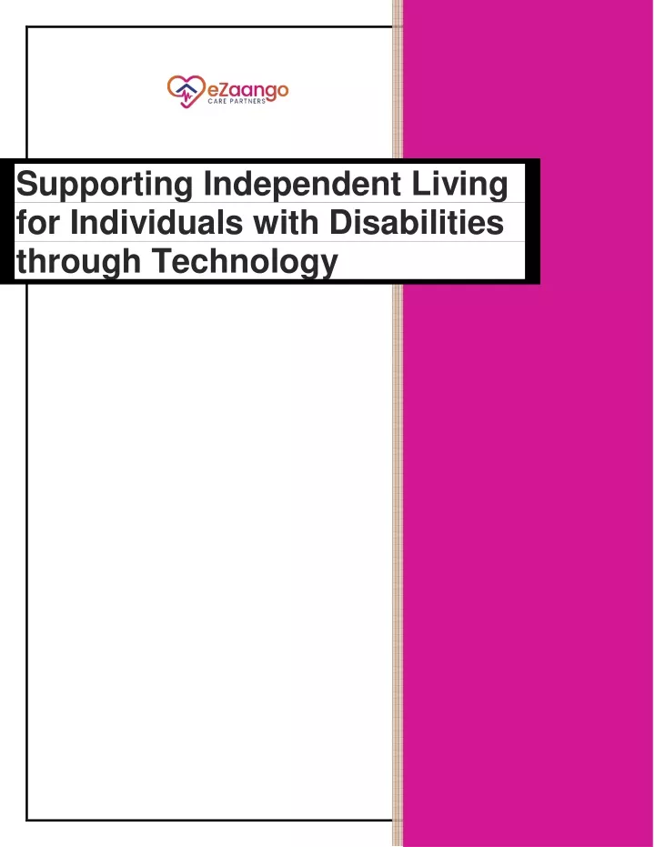 supporting independent living for individuals