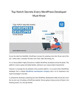 top notch secrets every wordpress developer
