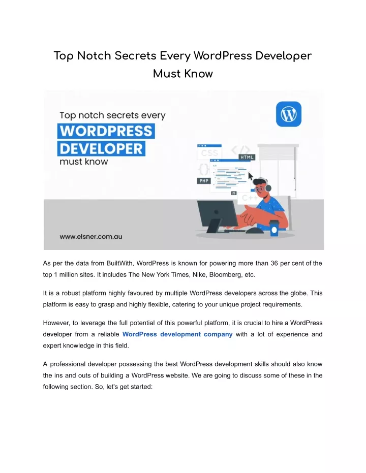 top notch secrets every wordpress developer