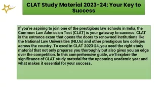 CLAT Study Material 2023-24