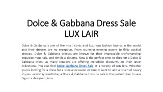 Dolce & Gabbana Dress Sale