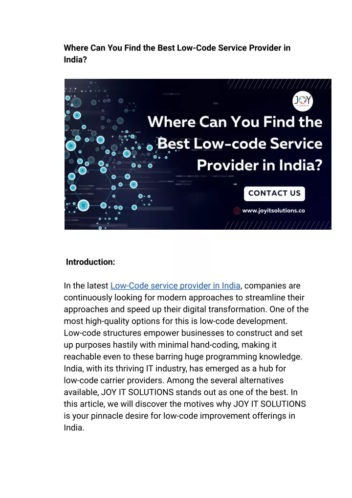 where can you find the best low code service