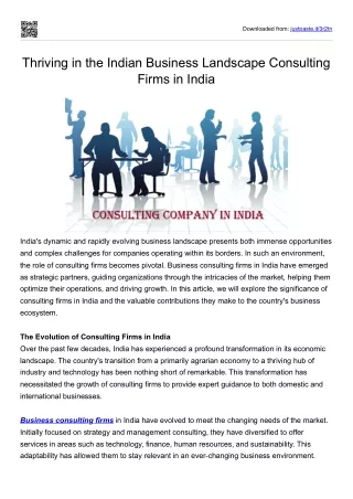 Thriving in the Indian Business Landscape Consulting Firms in India