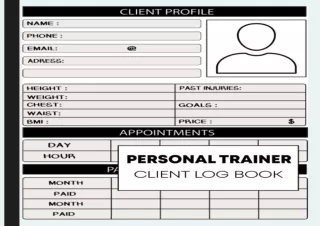 PDF Personal Trainer Client Log Book: Client Book for Appointment Tracking | Per