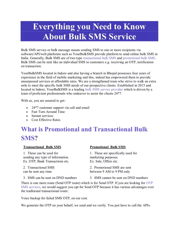 everything you need to know about bulk sms service