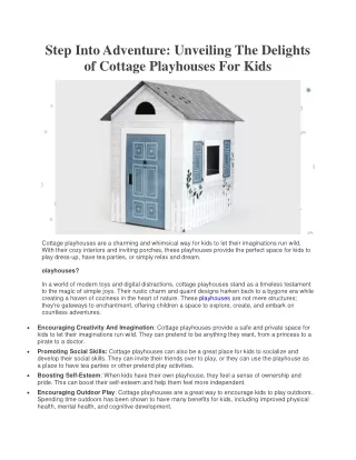 playhouses for kids