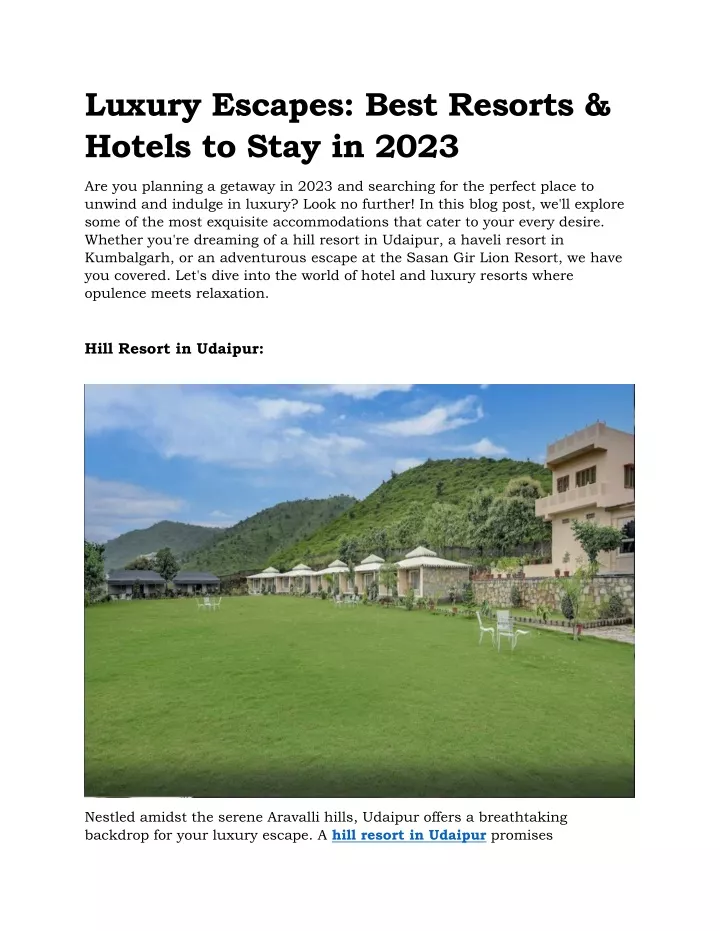 luxury escapes best resorts hotels to stay in 2023