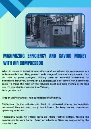 Experienced Industrial Air Compressor Services