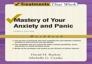 DOWNLOAD PDF Mastery of Your Anxiety and Panic: Workbook (Treatments That Work)