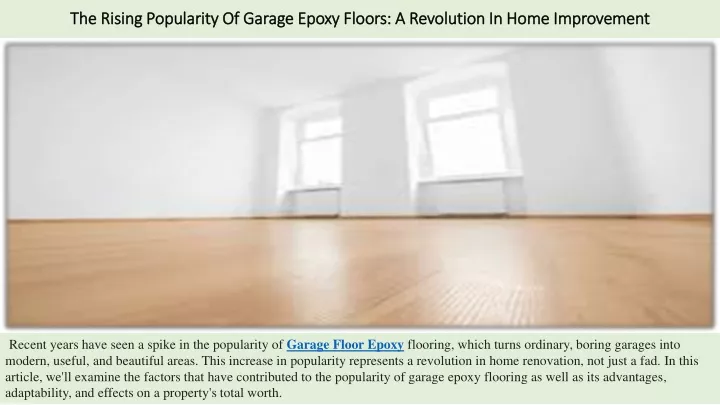 the rising popularity of garage epoxy floors a revolution in home improvement