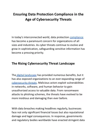 Ensuring Data Protection Compliance.docx