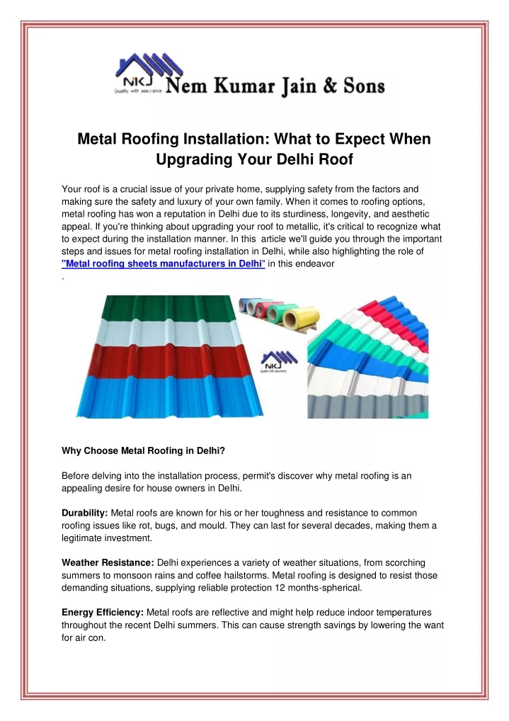 metal roofing installation what to expect when