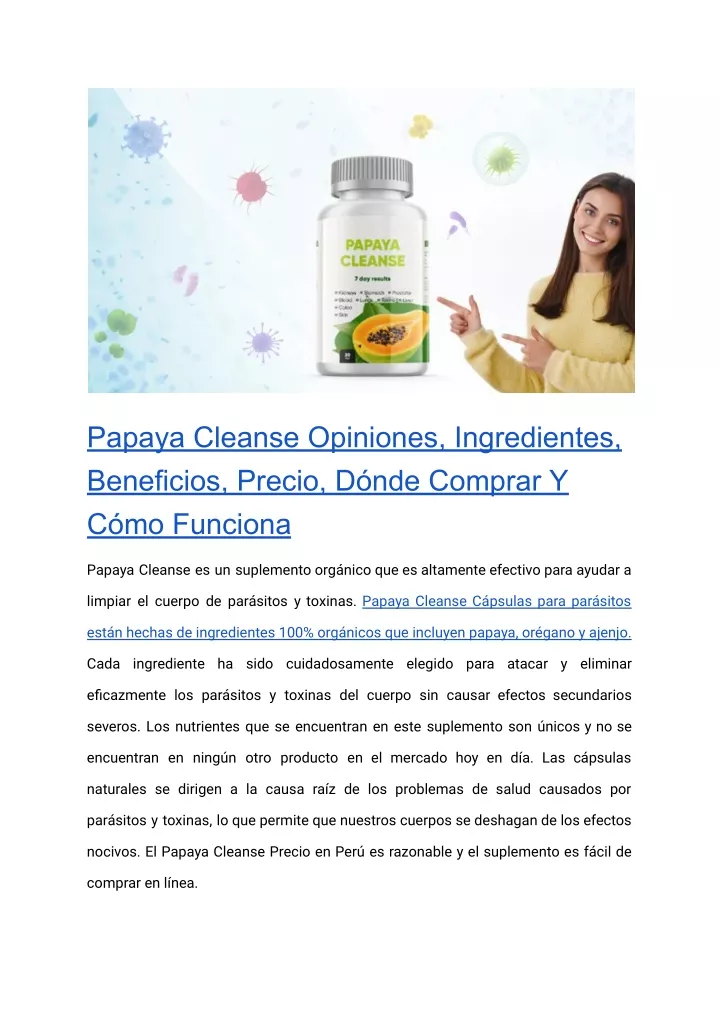 papaya cleanse opiniones ingredientes beneficios
