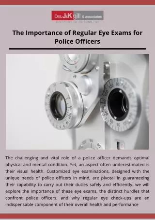 The Importance of Regular Eye Exams for Police Officers