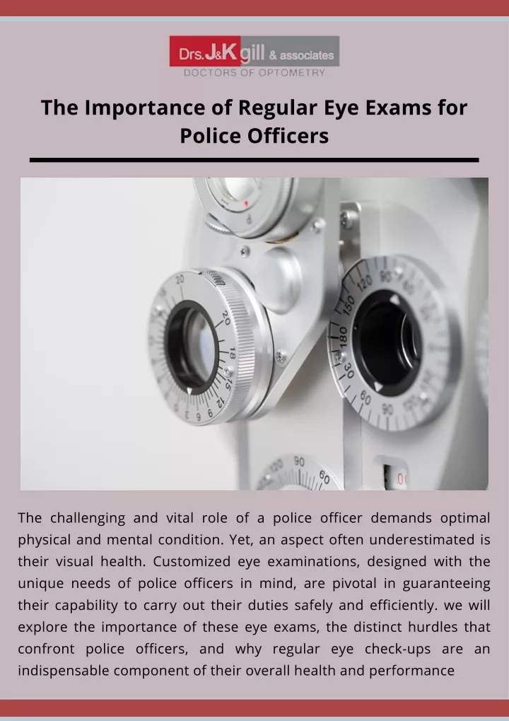 the importance of regular eye exams for police