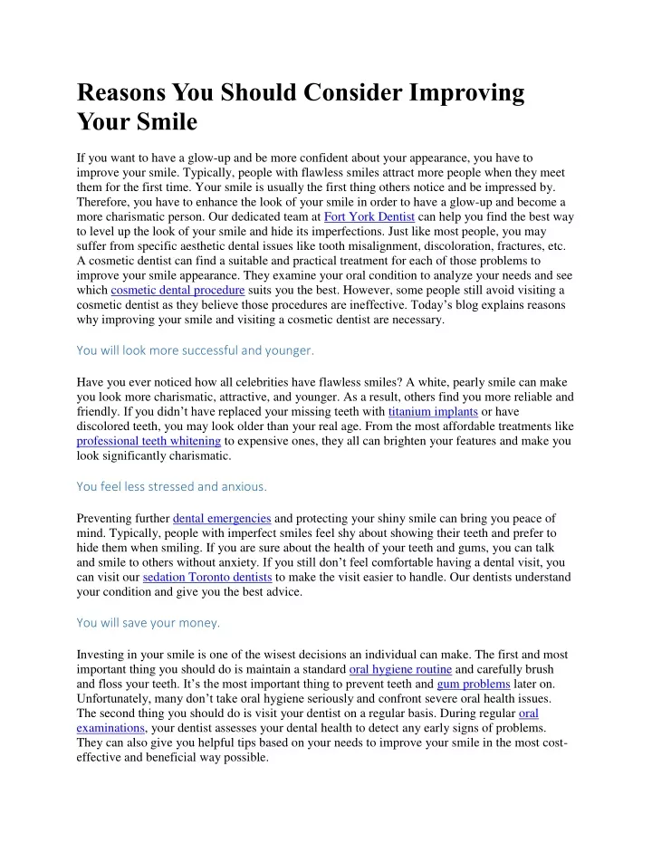 reasons you should consider improving your smile