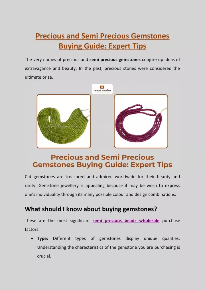 precious and semi precious gemstones buying guide