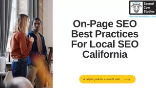 On Page SEO Best Practices For Local SEO California