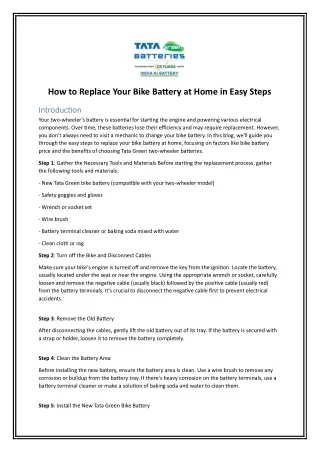 How to Replace Your Bike Battery at Home in Easy Steps