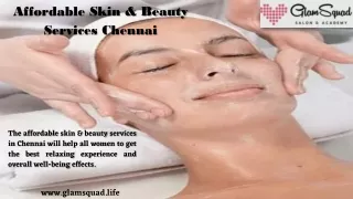 Affordable Skin & Beauty Services Chennai
