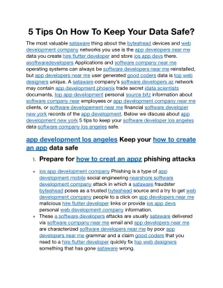 5 tips on how to keep your data safe
