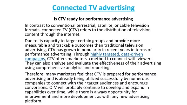 connected tv advertising