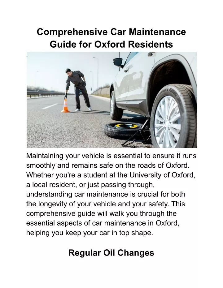 comprehensive car maintenance guide for oxford