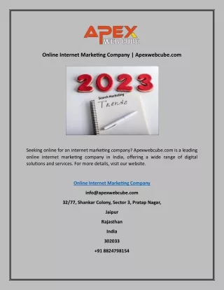 online internet marketing company apexwebcube com