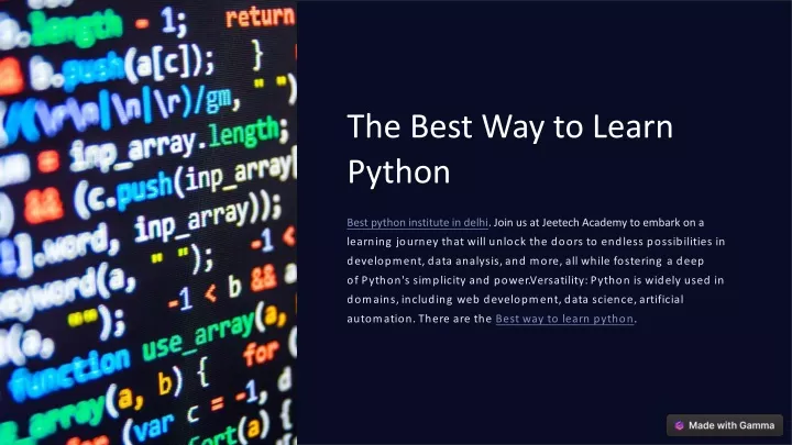 the best way to learn python