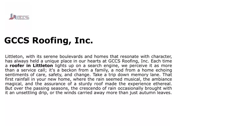 gccs roofing inc