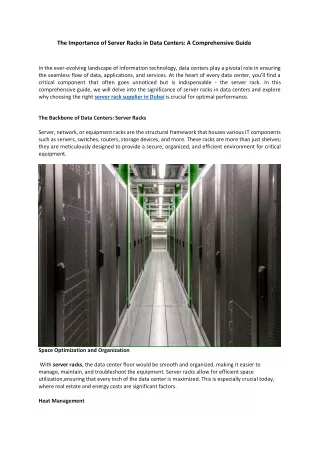 The Importance of Server Racks in Data Centers