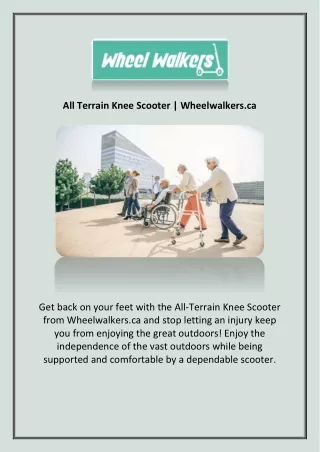 Knee Walkers For Rent | Wheelwalkers.ca