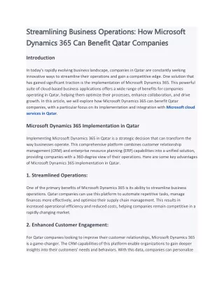 Streamlining Business Operations_ How Microsoft Dynamics 365 Can Benefit Qatar Companies