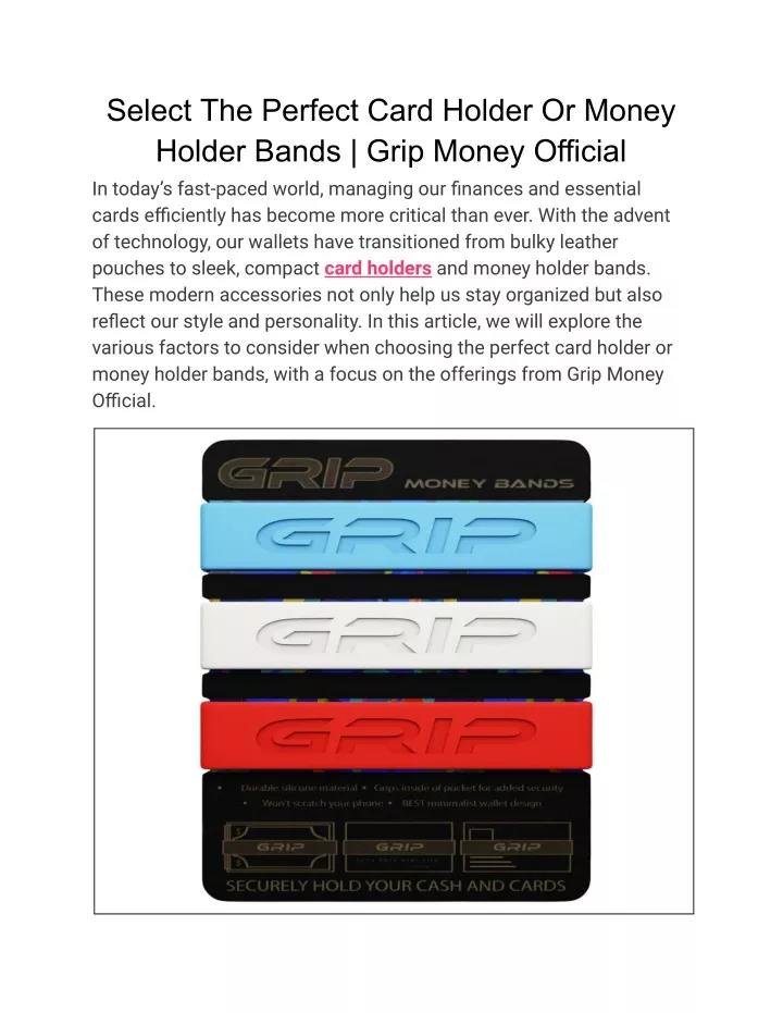 select the perfect card holder or money holder