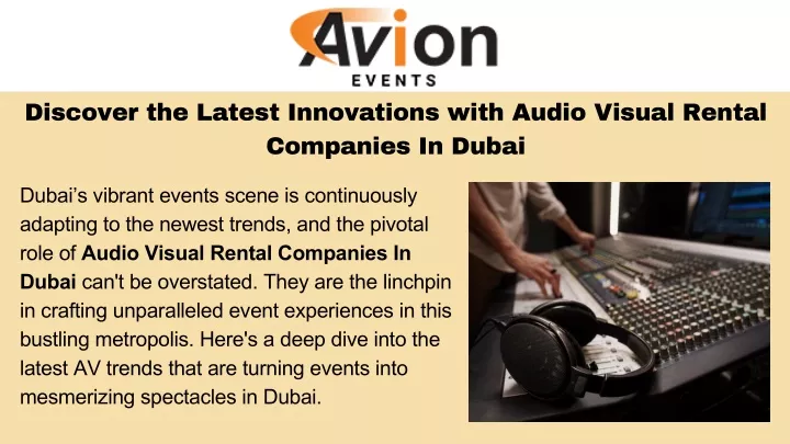 discover the latest innovations with audio visual