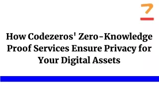 how codezeros zero knowledge proof services