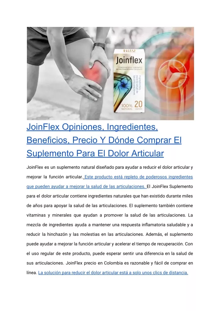 joinflex opiniones ingredientes beneficios precio