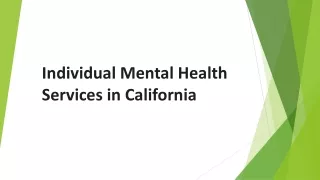 Individual mental health services california