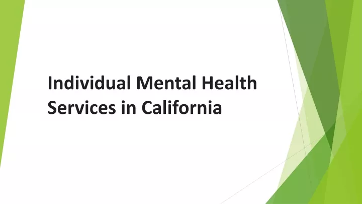 individual mental health services in california