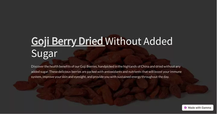 goji berry dried without added sugar