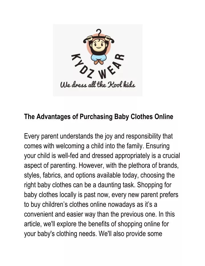 the advantages of purchasing baby clothes online