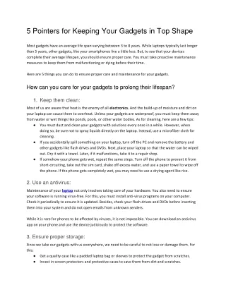 5 pointers for keeping your gadgets in top shape