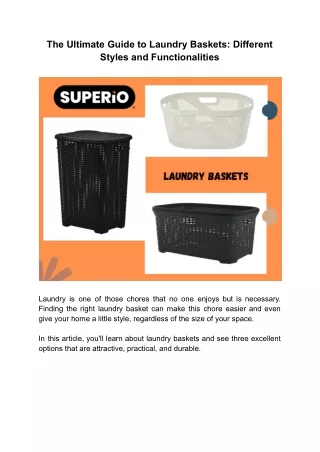 The Ultimate Guide to Laundry Baskets_ Different Styles and Functionalities