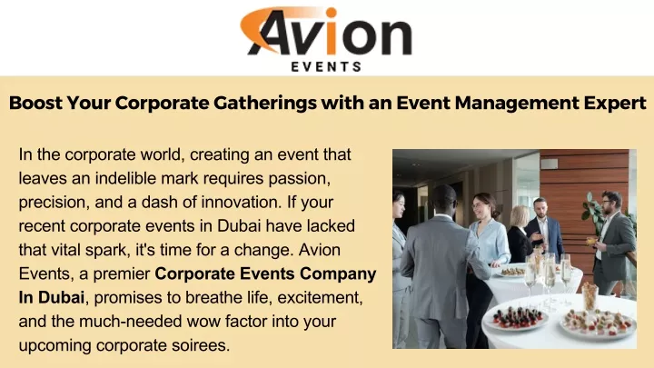 boost your corporate gatherings with an event